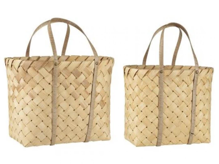 Ib Laursen, Kurvesæt m. hanke, Natur, Asketræ, B:30 x H:32 x L:43 cm - B:25 x H:30 x L:36 cm Ib Laursen, Kurvesæt m. hanke, Natur, Asketræ, B:30 x H:32 x L:43 cm - B:25 x H:30 x L:36 cm