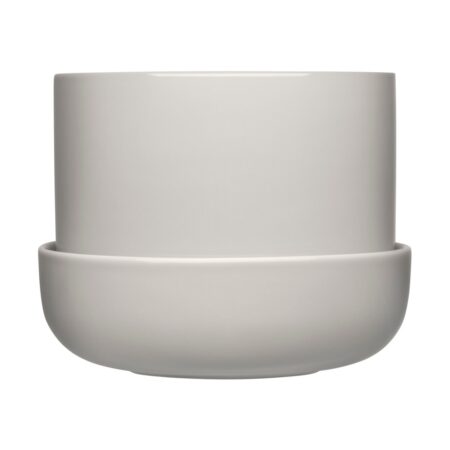 Iittala Nappula krukke med underskål Ø17 cm h13 cm Lysegrå