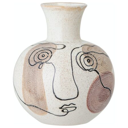 Irini, Vase, Stentøj by Bloomingville (D: 19.5 cm. H: 22.5 cm., Hvid)