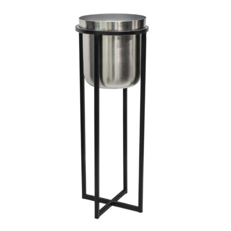 Ivyline Calla Planter Stand Black & Pewter / Small
