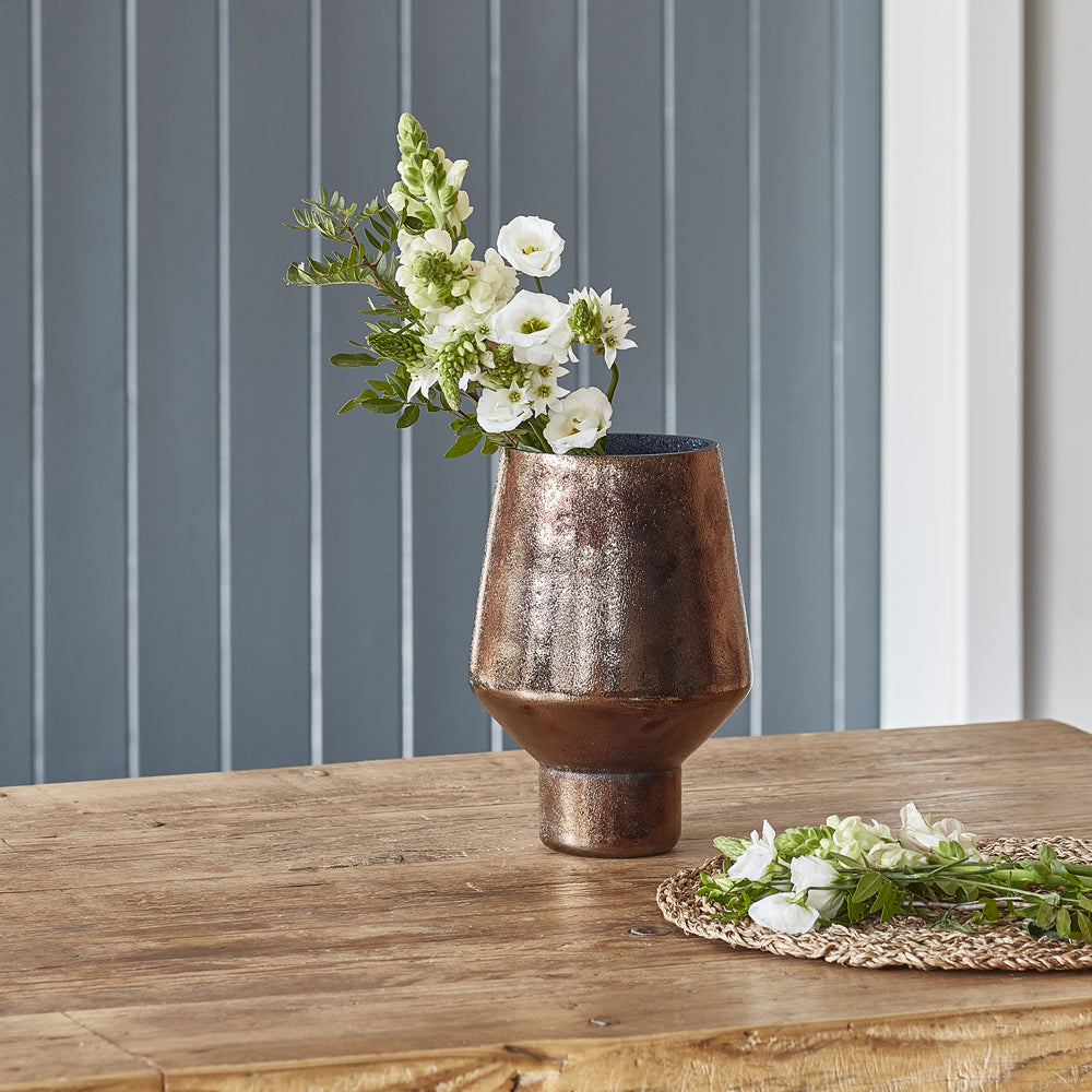 Ivyline Opulent Tall Curved Vase in Metallic Bronze Ivyline Opulent Tall Curved Vase in Metallic Bronze