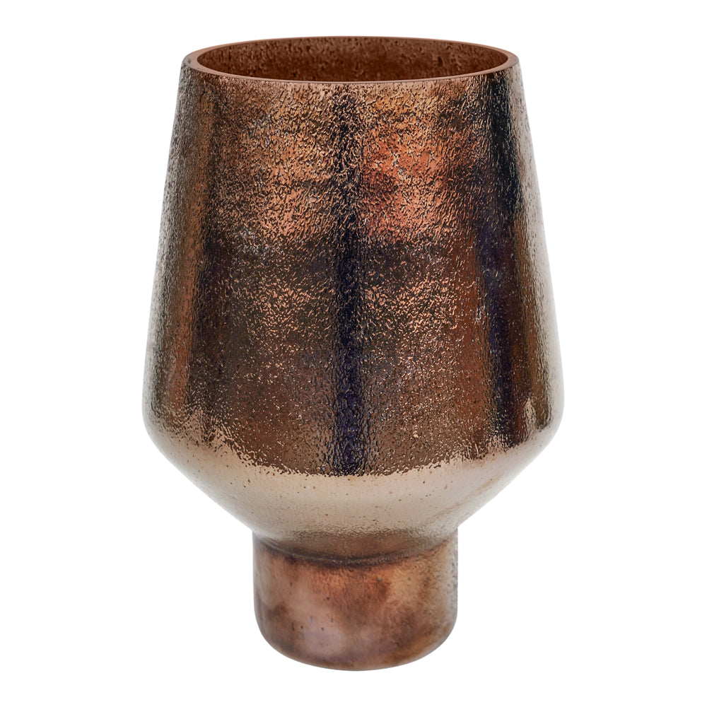 Ivyline Opulent Tall Curved Vase in Metallic Bronze