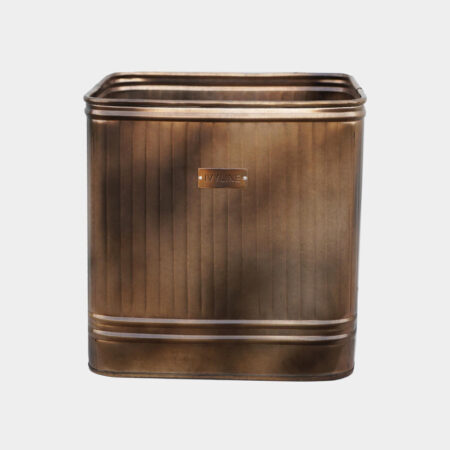 Ivyline Outdoor Hampton Square Copper Metal Planter / Small