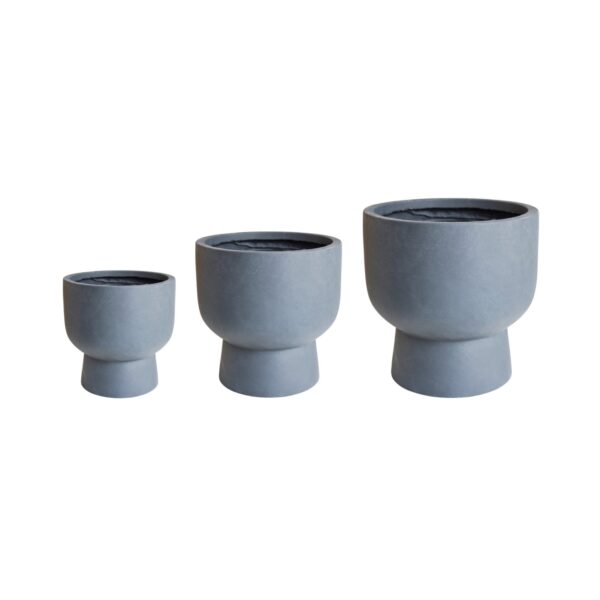 Ivyline Set of 3 Dallas Footed Plant Pots Dark Grey