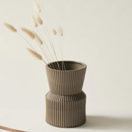 JANICE vase - højde 21,5 cm Gråbeige