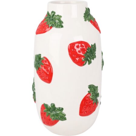 Jordbær Vase Hvid