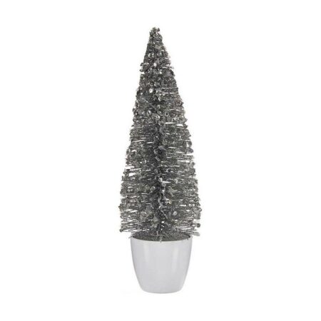 Juletræ i potte - Krist+ hvid/sølv, 33 cm