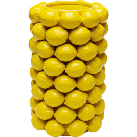 KARE DESIGN Lemon Juice vase, cylinder - gul porcelæn (H:43cm)