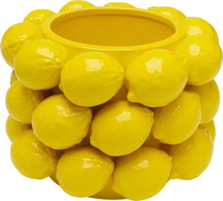 KARE DESIGN Lemon Juice vase, rund - gul porcelæn (H:19cm)