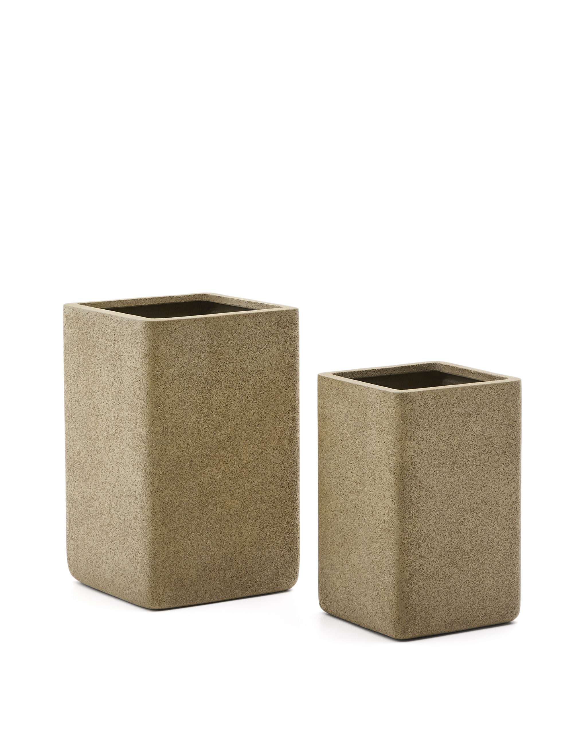 KAVE HOME Sæt med 2 Minoa høje plantekasser med sennepsstenseffekt 44 x 44 cm KAVE HOME Sæt med 2 Minoa høje plantekasser med sennepsstenseffekt 44 x 44 cm
