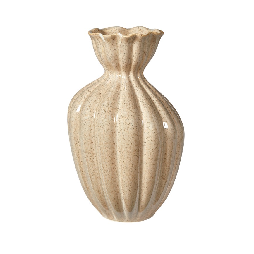 KERAMIK VASE BEIGE 242007 E25 DIA:15CM H26CM KERAMIK VASE BEIGE 242007 E25 DIA:15CM H26CM