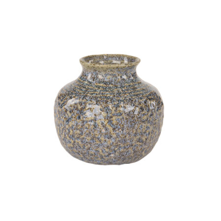 KERAMIK VASE BLÅ Ø12CM