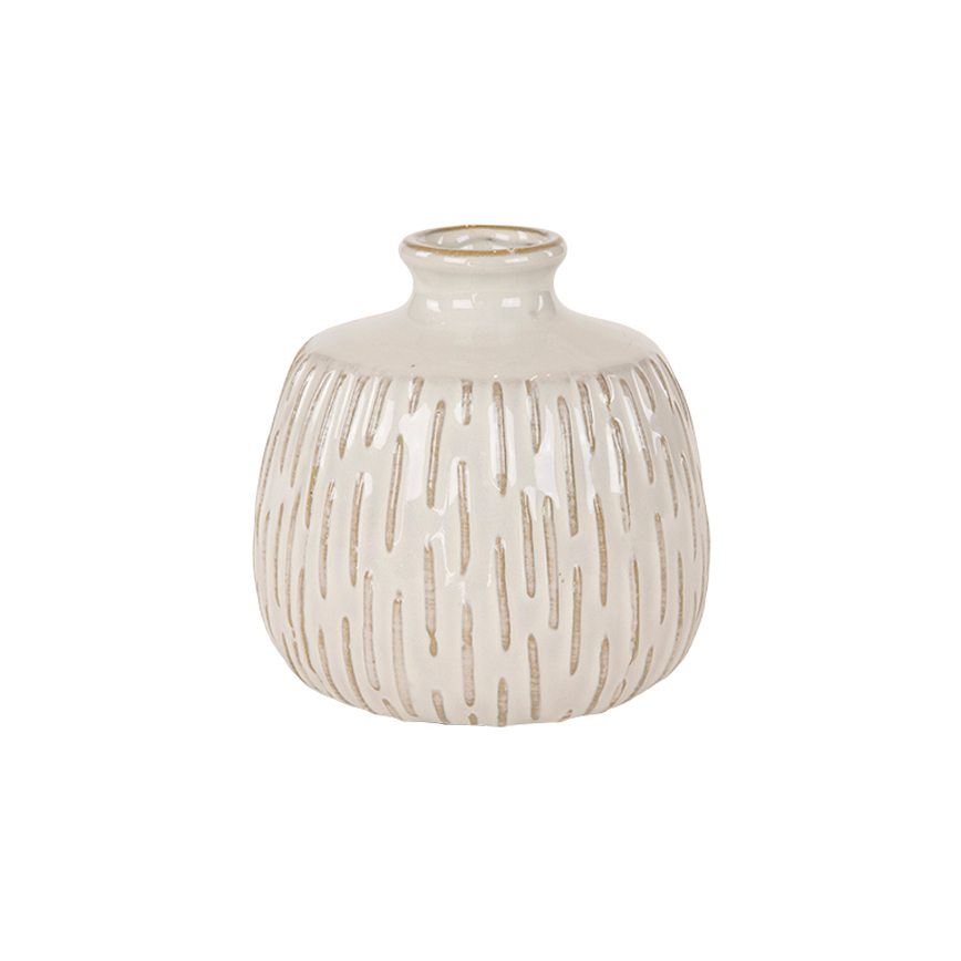 KERAMIK VASE HVID ø11 CM KERAMIK VASE HVID ø11 CM