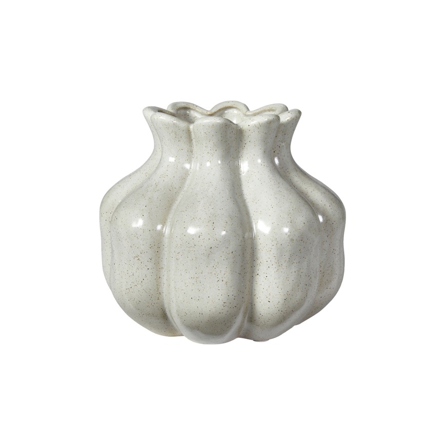 KERAMIK VASE HVID/GRÅ 242038 E25 DIA:18CM H16CM KERAMIK VASE HVID/GRÅ 242038 E25 DIA:18CM H16CM