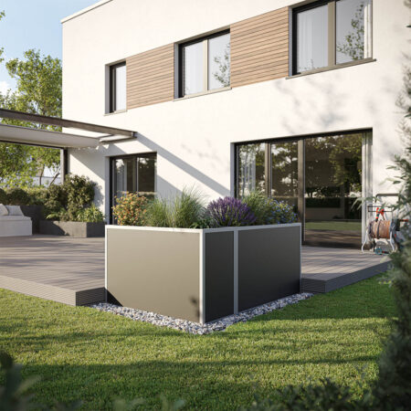 KGT 130 højbed i aluminium, 121 x 45 x 77 cm