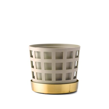 KLONG Trio Pot Square urtepotte beige, lille Ø12 cm