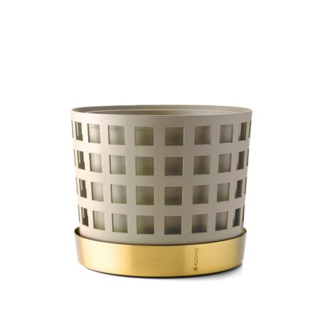 KLONG Trio Pot Square urtepotte beige, medium Ø18 cm