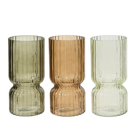 KSD Vase i krystalglas Ø 11 × 23 cm - multifarvet