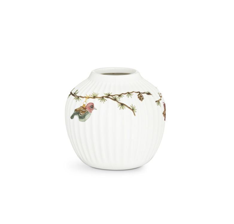 Kähler Hammershøi Jul Vase H: 13 cm - Hvid m. Deko Kähler Hammershøi Jul Vase H: 13 cm - Hvid m. Deko