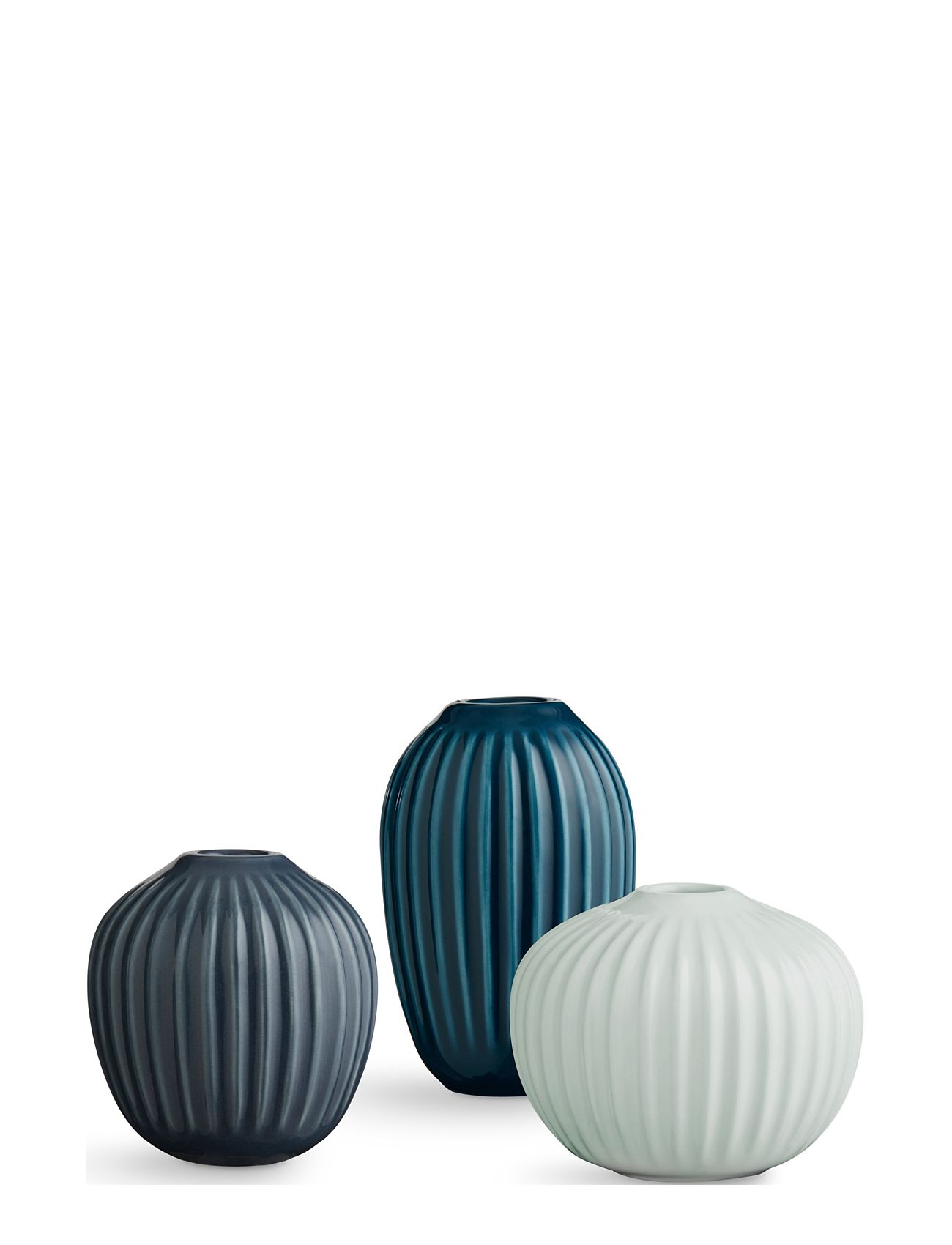 Kähler | Hammershøi Vase Miniature Grøn 3 Stk. | ONE SIZE Kähler | Hammershøi Vase Miniature Grøn 3 Stk. | ONE SIZE