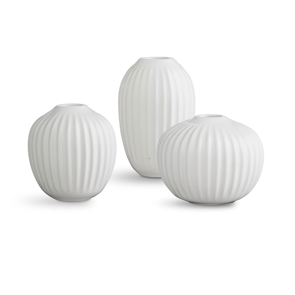 Kähler - Hammershøi vase miniature, 3-pak, hvid Kähler - Hammershøi vase miniature, 3-pak, hvid