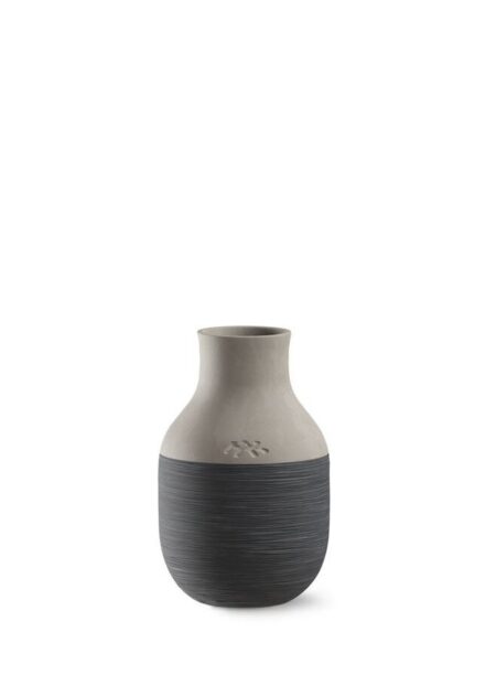 Kähler Omaggio Vase H: 12,5 cm - Antracitgrå