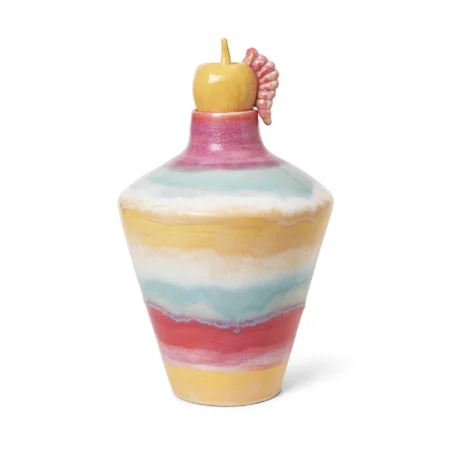 Kähler Poppery vase med æble 32 cm Pink-mint-gul