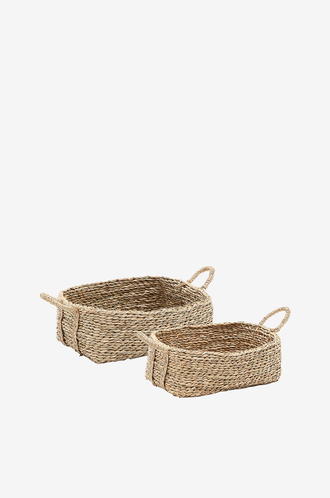 Kave Home - Milly sæt med 2 kurve i naturfiber, 32 x 20 cm / 34 x 20 cm - Grå - Småopbevaring - - Homeroom Kave Home - Milly sæt med 2 kurve i naturfiber, 32 x 20 cm / 34 x 20 cm - Grå - Småopbevaring - - Homeroom