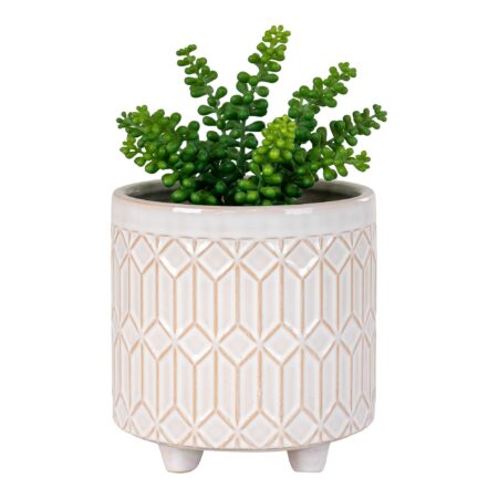 Keramik Urtepotte - Hvid H19,5 cm
