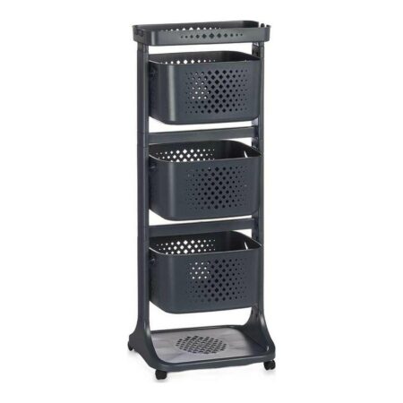 Kinvara TP-749 rullevogn med kurve - antracit, plast, 33 × 44 × 112 cm