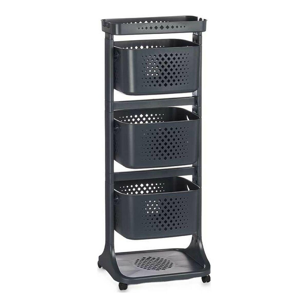 Kinvara TP-749 rullevogn med kurve - antracit, plast, 33 × 44 × 112 cm Kinvara TP-749 rullevogn med kurve - antracit, plast, 33 × 44 × 112 cm