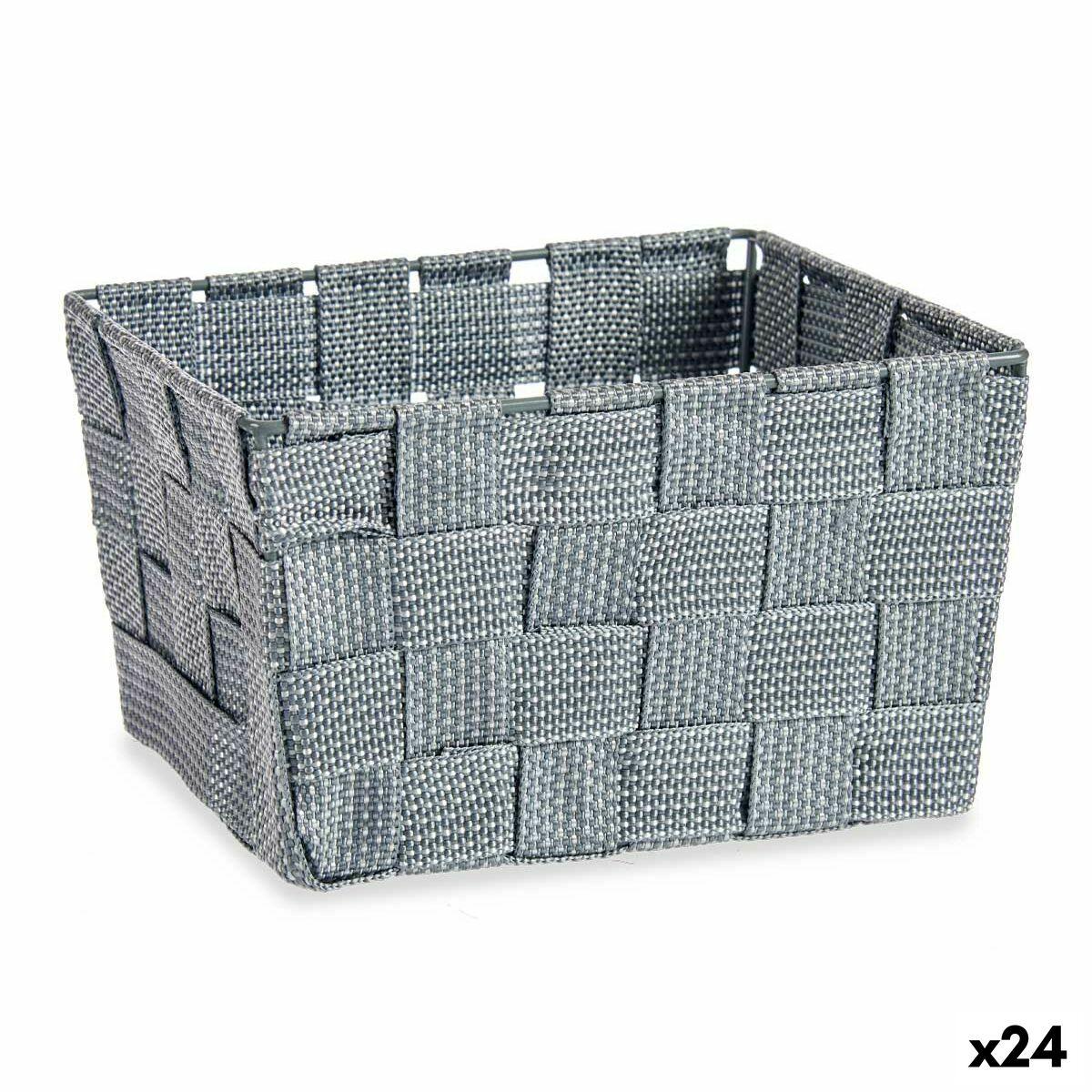 Kipit multibrug kurv - grå flet, klæde, 15 × 10,5 × 20 cm (24 stk.) Kipit multibrug kurv - grå flet, klæde, 15 × 10,5 × 20 cm (24 stk.)