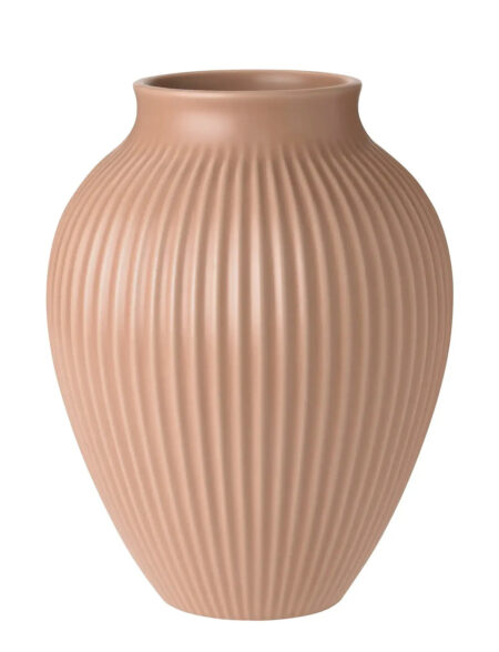 Knabstrup Keramik | Knabstrup Vase H 20 Cm Ripple Mat Dusty Rose | H:20CM
