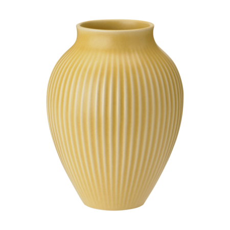 Knabstrup Keramik Knabstrup vase riflet 20 cm Yellow
