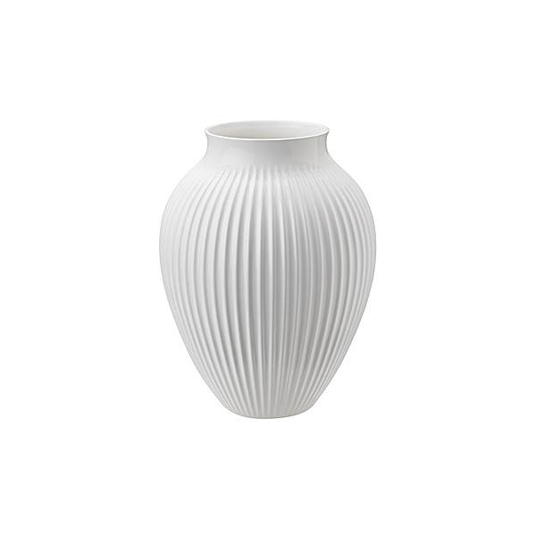 Knabstrup Keramik Knabstrup vasen med riller hvid - 27 cm. Knabstrup Keramik Knabstrup vasen med riller hvid - 27 cm.