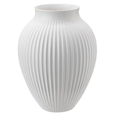 Knabstrup Keramik - vase med riller - Hvid - 35 cm