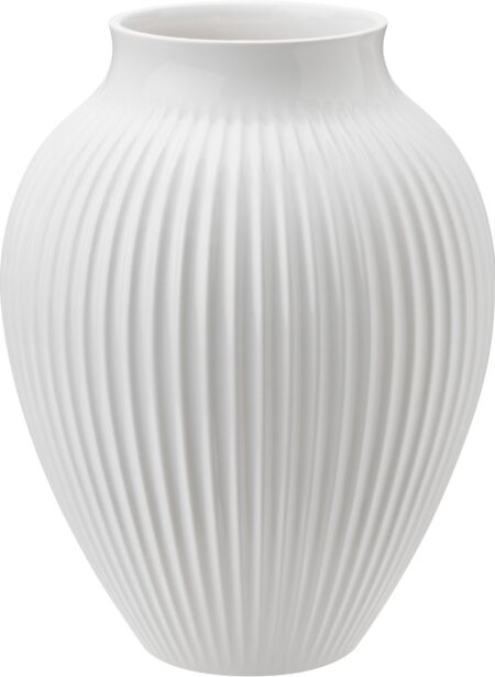 Knabstrup, Vase, Riller Hvid, 20 cm