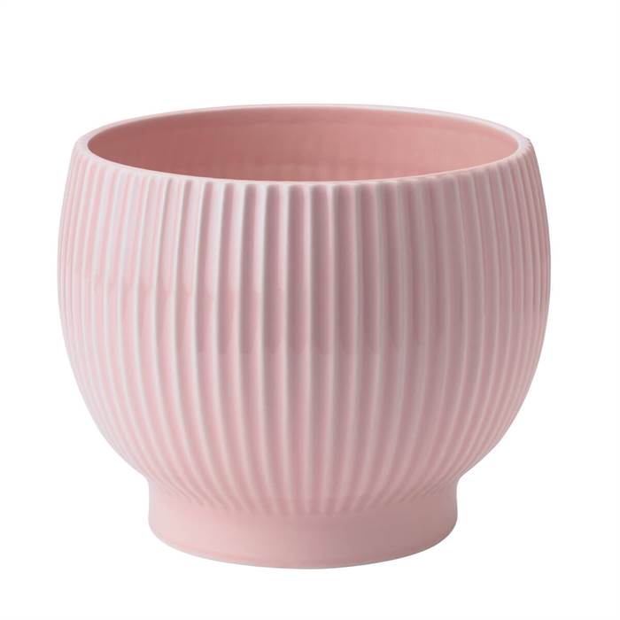 Knabstrup keramik urtepotteskjuler riller - Ø:16,5 cm - Rosa Knabstrup keramik urtepotteskjuler riller - Ø:16,5 cm - Rosa