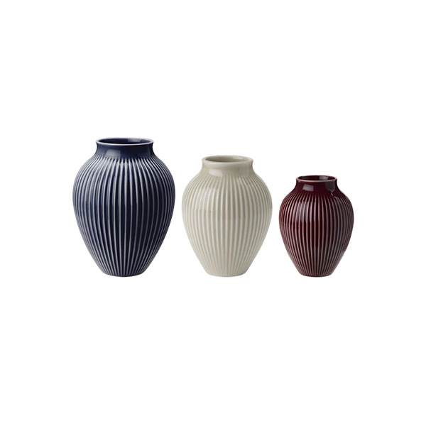 Knabstrup mini vase 3 stk - Ripple berry, sand og dark blue Knabstrup mini vase 3 stk - Ripple berry, sand og dark blue