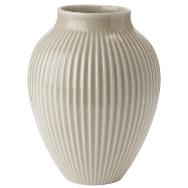 Knabstrup vase H 20 cm rippel - Sand Knabstrup vase H 20 cm rippel - Sand