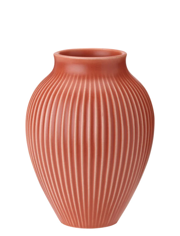 Knabstrup - vase H 20 cm ripple coral Knabstrup - vase H 20 cm ripple coral