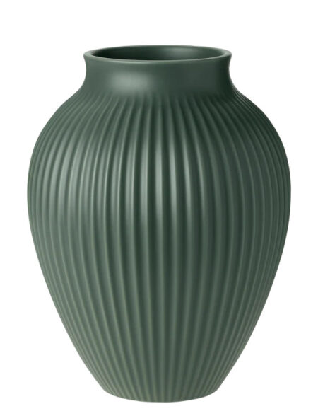 Knabstrup - vase H 27 cm ripple mat celadon grøn