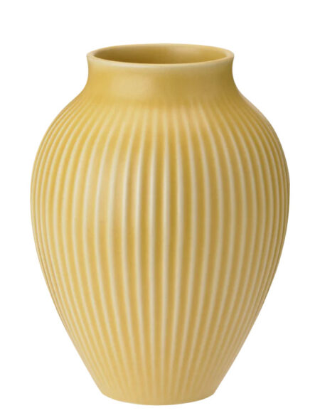 Knabstrup - vase H 27 cm ripple yellow