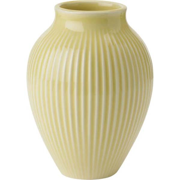 Knabstrup - , vase, riller gul, 27 cm Knabstrup - , vase, riller gul, 27 cm