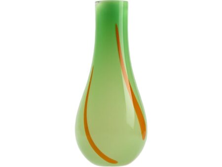 Kodanska - Flow Vase - Vase - Green W. Orange Stripes - H45 x D20 cm