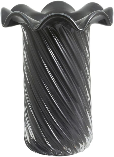 Koro Vase, Glass Grey