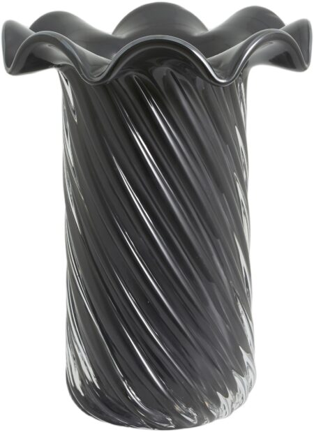 Koro Vase, Glass Grey