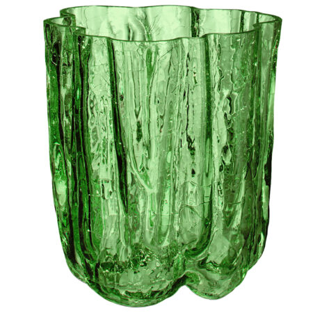 Kosta Boda Crackle vase 121 mm, mørkegrøn