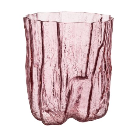 Kosta Boda Crackle vase 27 cm Lyserød