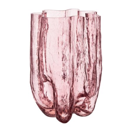 Kosta Boda Crackle vase 37 cm Lyserød